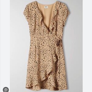 Aritzia Sunday Best Savoy Leopard Print Wrap Mini Dress Size 4
